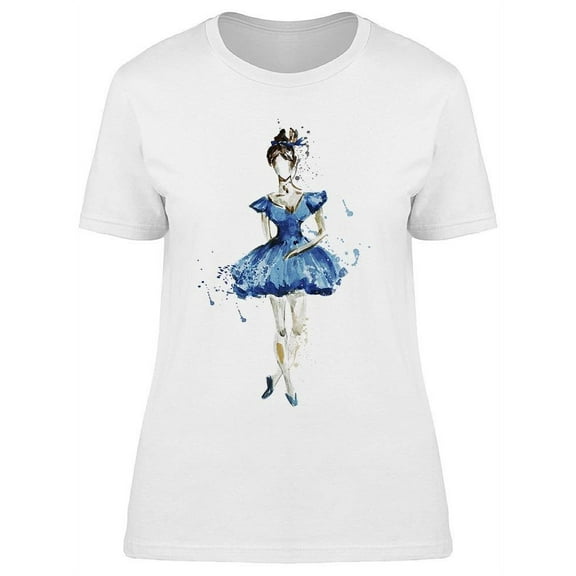 Watercolored Ballerina Dancer T-Shirt Women -Image by Shutterstock, Female Small