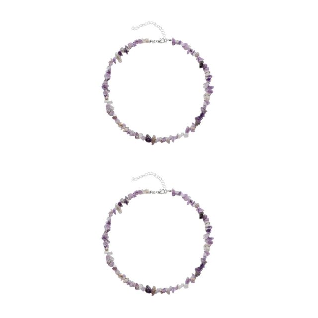 Guardoinrt Collier Déclaration Perles pour Femmes Filles Mode et Polyvalent Ajout Violet 2Set
