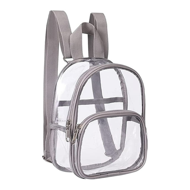Riforla Clear Backpack Heavy Duty Transparent Backpack See Through Backpack with Reinforced Strap Clear Backpack Stadium Grey