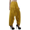 thumbnail image 2 of Moomaya Schiffli Detain Solid Punjabi Salwar Relaxed Drawstring Waist Cotton Yoga Pants For Women, 2 of 4