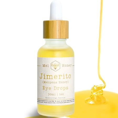 Jimerito Honey Eye Drops - 30 ML - Miel Melipona - Gotas de Miel Chumelito Miel Virgen - Stingless Bee Honey from Yucatan Peninsula - Pure and Unprocessed