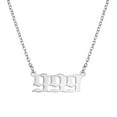 thumbnail image 2 of Guodhu Angel Number Necklace, Silver Plated Stainless Steel Dainty 111~999 Pendants Choker Necklace for Women Numerology Minimalist Jewelry, 2 of 2