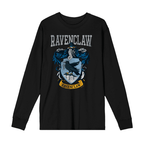 Harry Potter Ravenclaw Crest Crew Neck Long Sleeve Unisex Adult Tee-Medium