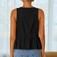 thumbnail image 5 of Women's Summer Sleeveless Tank Tops Crewneck Tie Front Loose Flowy Ruffle Peplum Babydoll Blouses, Limited Time, Under 10 Dollars, 5 of 6