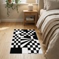 thumbnail image 3 of ODIKA 2'x3' Washable Samll Area Rug Black White Geometric Illusion Design Accent Contemporary Visual Puzzle, Bold Contrast for Entryway, Kitchen, Laundry Room, Non-Slip, Low Pile, 3 of 7