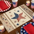 thumbnail image 5 of Uuiauoio Retro Stars Stripes Patriotic Placemats, Memorial Day Independence Day Table Mats for Holiday Party Kitchen Dining Room Decoration, 5 of 6