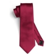 thumbnail image 6 of HISDERN Mens Solid Color Ties Formal Satin Necktie and Pocket Square Set Classic Tie & Handkerchie, 6 of 7