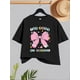 thumbnail image 1 of Camiseta rosa brillante con gráfico de 100 días de colegio para niña. Corte holgado, cuello redondo, manga corta y diseño de mariposa. Lavable a máquina. Conjunto informal de verano para celebrar la, 1 of 6