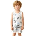 thumbnail image 7 of Amidoa Toddler Boys Girls 2 Piece Outfits Summer Clothes Graphic Cute Tank Top and Casual Shorts Kids Clothing Sets White Size 6, 7 of 7