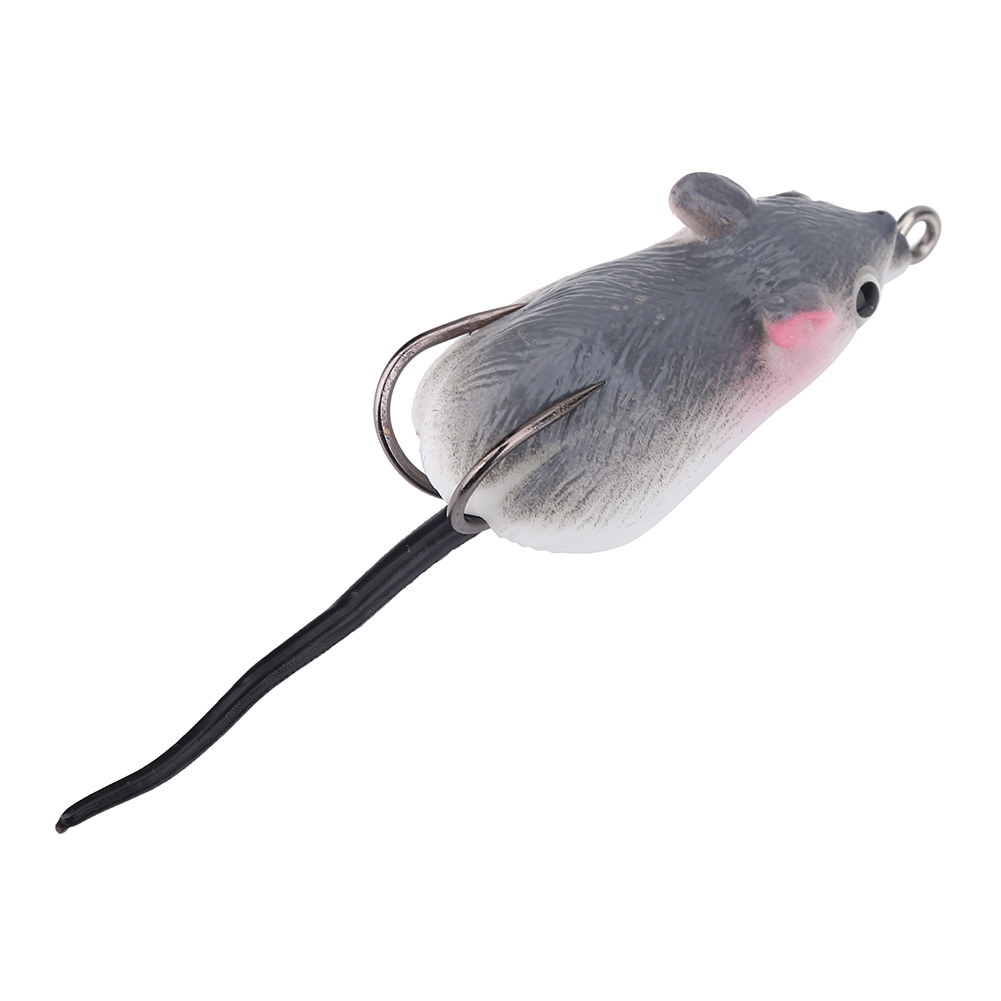 Spptty Herwey Mouse Lure, Soft Bait Lure,Artificial Bait Mouse Shape Soft Fishing Lures Dual Hooks Tackle Accessory - image 5 of 8