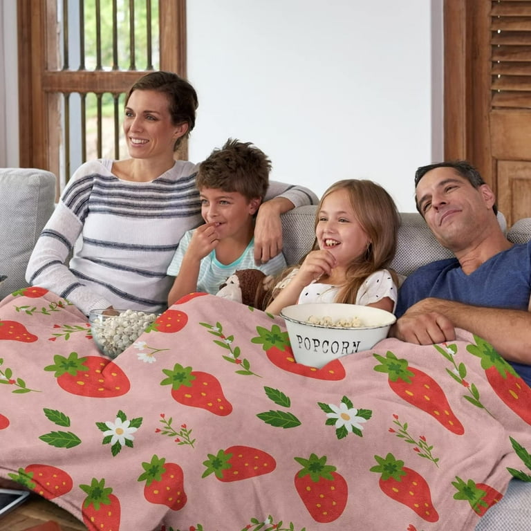 Throw Blanket Strawberry Flannel Fleece Blanket Comfy Plush Throw Blanket Lightweight Warm Strawberry Blanket for Couch Sofa Soft Fluffy Fuzzy Blanket for Teenager Gifts Travel Beach 30 x40 Walmart ...