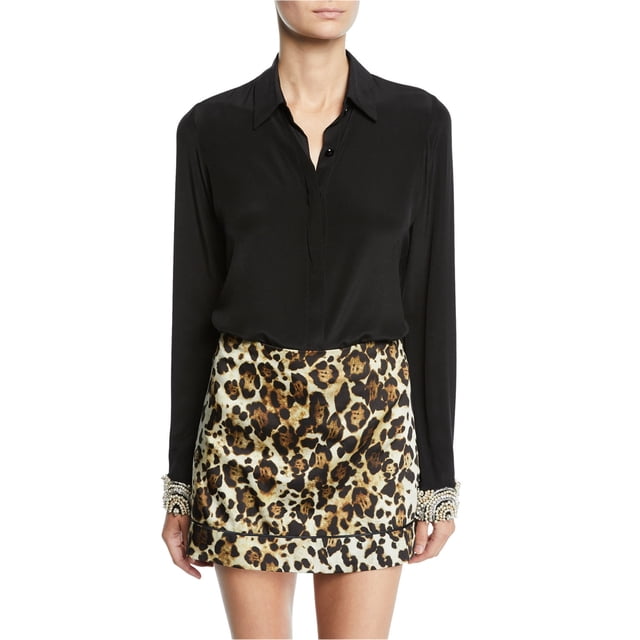 Alexis Womens Ottavia Button Down Blouse, Black, Small
