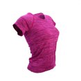 thumbnail image 4 of Camiseta deportiva para mujer para yoga, correr, gimnasio, fitness femenino, camisas de manga corta (rosa roja S), 4 of 5