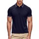 thumbnail image 4 of Negro Camisa de Manga Corta Mujeres Sólido Deportes Solapa Camisa Seca, Unisex Manga Corta Ropa de Trabajo Superior para Ocasional, 4 of 8