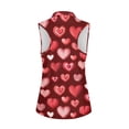 thumbnail image 3 of Uorisanigo Cute Love Heart Women's Golf Shirt Comfortable Washable Quick Dry Zip Up Workout Tennis Tops for Women Casual Sleeveless Outing Wear Size M, 3 of 7