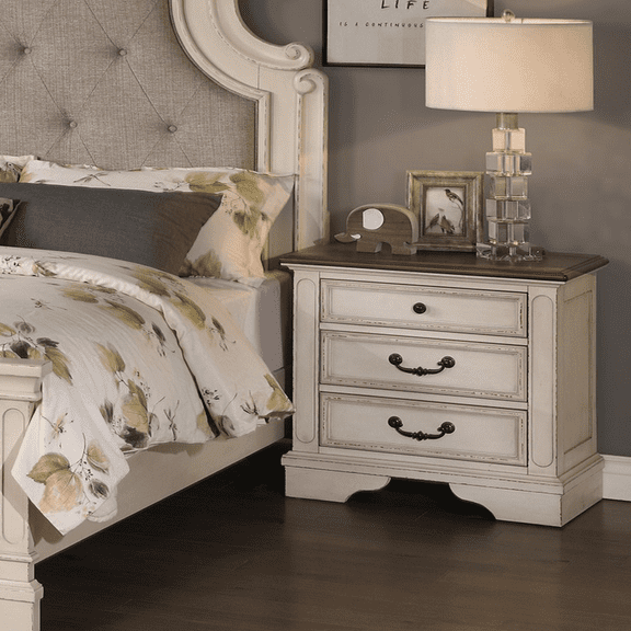 Cfowner Mid Century Wood Nightstand Side Table for Bedroom, Bedside End Table