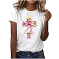thumbnail image 2 of Blouse à Manches Courtes pour Femmes, T-Shirt Imprimé Amusant, Col Rond, Polyester Spandex Lightw8, Haut Printemps Été, Taille comme Noté, 2 of 5