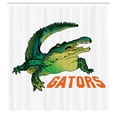 thumbnail image 2 of Ambesonne Savannah Shower Curtain, Wild Alligator Crocodile, 69"Wx84"L, Orange White Green, 2 of 4