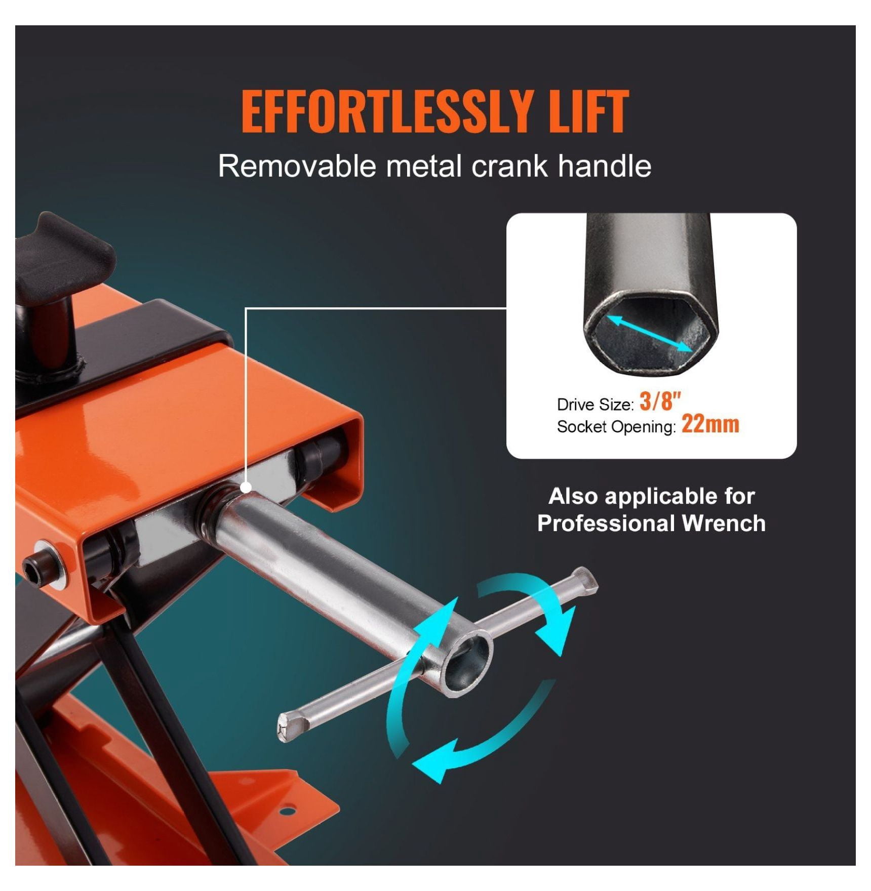 Motorcycle Lift 500kg - Center Scissor Jack for Street, Cruiser & Touring Bikes - Steel Hoist Stand with Safety Pin & Non-Slip Saddle