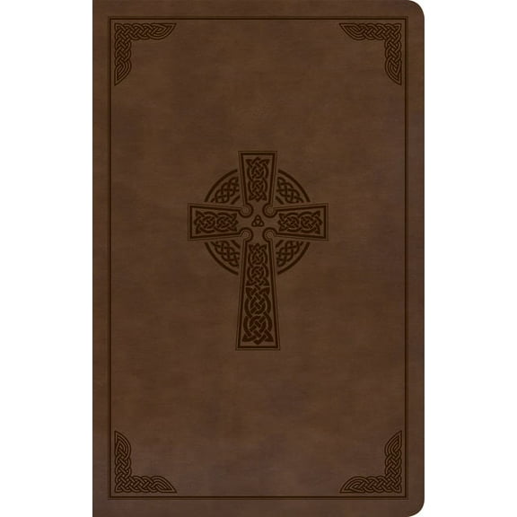 KJV Large Print Personal Size Reference Bible, Brown Celtic Cross Leathertouch, (Hardcover)