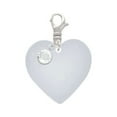 thumbnail image 2 of Delight Jewelry Acrylic 1" Imitation Pearl Heart - Silvertone Clip on Charm with Clear Crystal Drop, 2 of 4