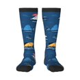 thumbnail image 1 of Fotbe Colorful Ocean Shark Calcetas Divertidas Estampadas para Hombre y Mujer, Calcetas de Algodón hasta la Rodilla para Caminar, Correr, Enfermería y Embarazo, 1 of 6