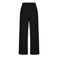 thumbnail image 3 of Diufon Fashion Elastic Waist Pants for Women Spring Summer Wide Leg Pants with Pockets Solid Color Trousers, 3 of 5