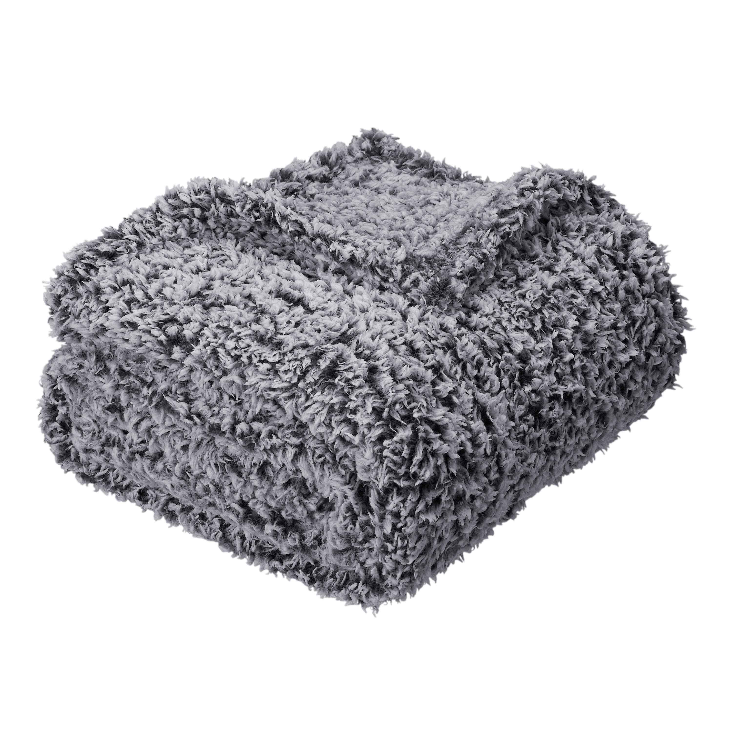 Mainstays Sherpa Throw Blanket - 50" X 60", Gray - image 4 of 7