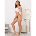 thumbnail image 5 of Unique Bargains Women's Satin Invisible Bikini Comfortable No-Show Thongs M Dark Green, 5 of 6