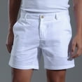 thumbnail image 5 of Men's Shorts Solid Fashion Button Zipper Sports Elastic Mid-waist Lace-up Shorts Casual Shorts for Men White 2XL, 5 of 8