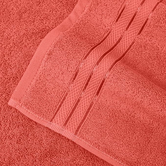 Elegant Comfort Turkish Cotton Jumbo Bath Towel, 1-Piece, 35" x 70", Highly Absorbent - Soft Bathroom Towel, Coral