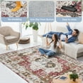 thumbnail image 3 of Machine Washable Persian Indoor Area Rugs Vintage Distressed Thin Rug Non Slip Carpet for Living Room Kitchen Dining Room (5x7, Burgundy), 3 of 8