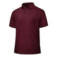 thumbnail image 4 of Puntoco Summer tops Mens Polo Shirts with Pocket Cotton Short Sleeve Collared Shirt Moisture Wicking Golf Shirts 3-Button Shirts Wine XL(XL), 4 of 4