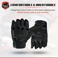 thumbnail image 3 of Daniel Smart Men’s Motorcycle Leather Gloves – Fingerless Deerskin Motorcycle Gloves with Perforated action and Foam Padding, 3 of 7