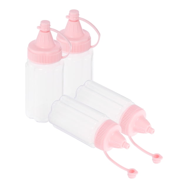 UPOUART 4Ud De Condimentos Exprimibles Rosa Para Control Preciso Y Uso Doméstico