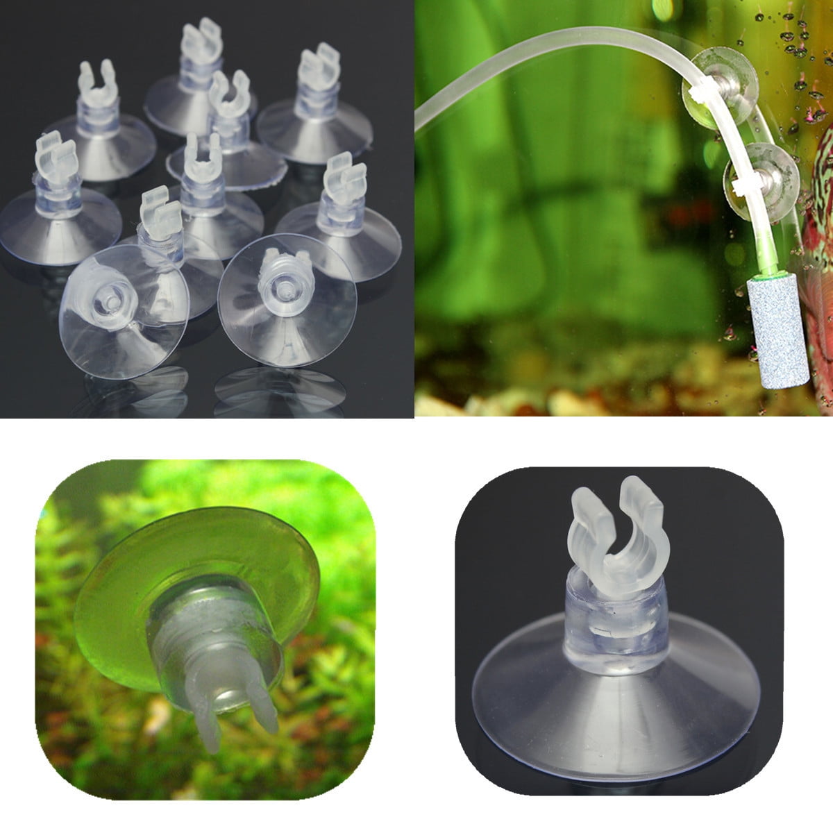 10Pcs Aquarium Fish Tank Suction Cups Sucker Clips Holders For Air Tube