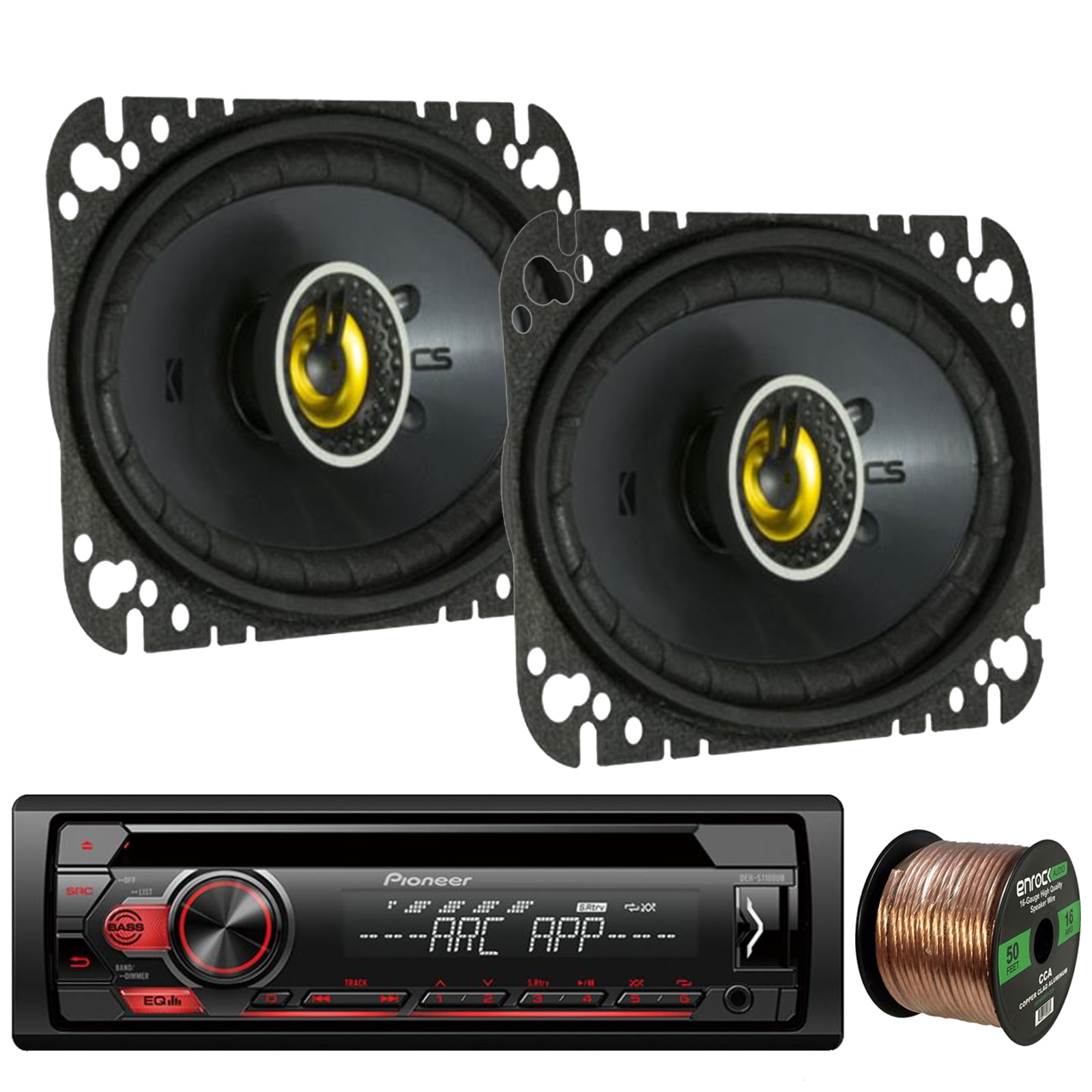 Pioneer DEHS1100UB SingleDIN CD Player AM/FM Car Stereo Receiver, 2 x