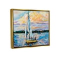thumbnail image 2 of Stupell Industries Vivid Nautical Sailboat Landscape Painting Metallic Gold Floating Framed Canvas Print Wall Art, Design by Jeanette Vertentes, 2 of 6