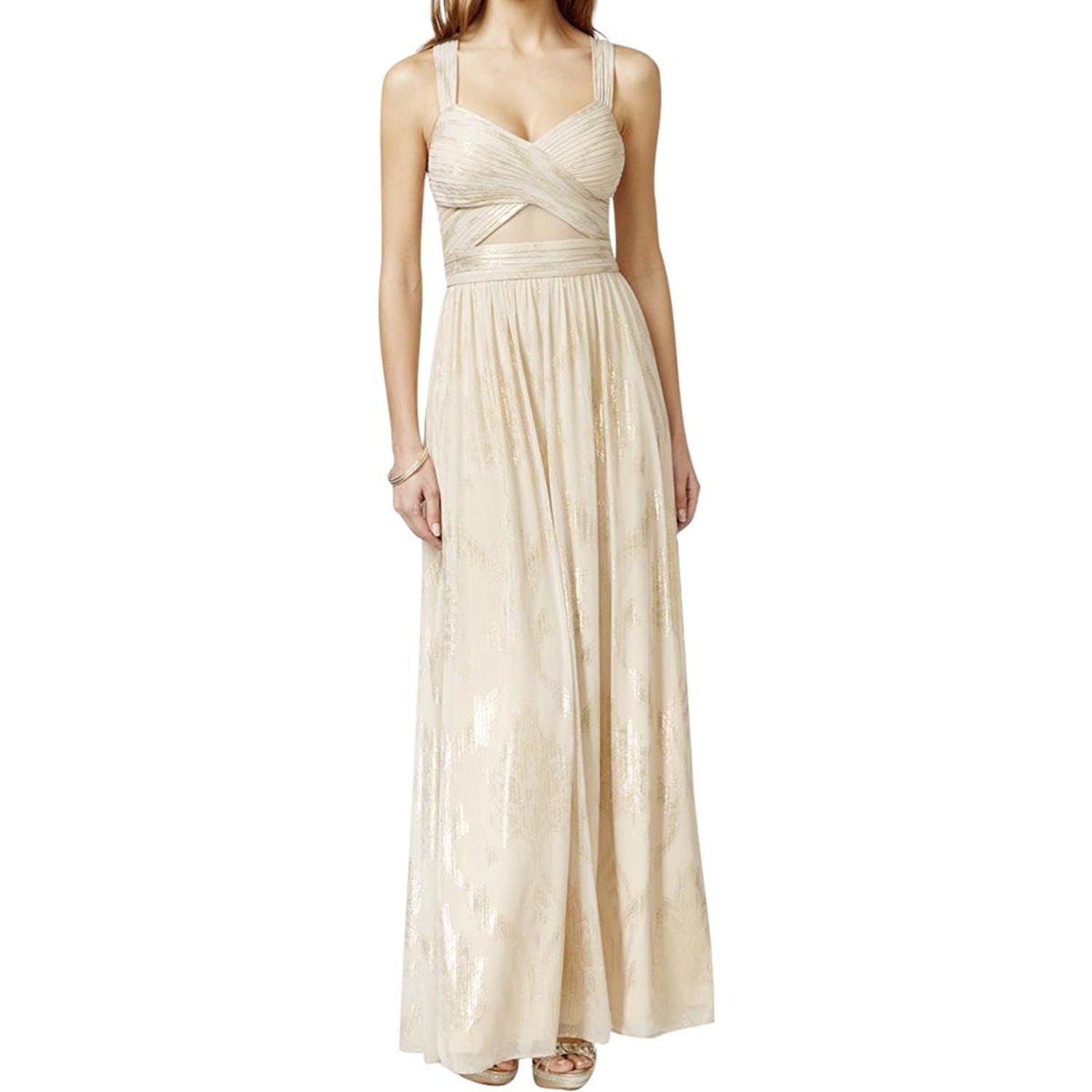betsy and adam metallic gown