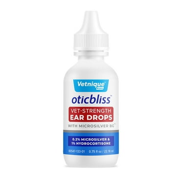 Vetnique Labs Oticbliss Vet Strength Ear Drops, for Dogs & Cats, 0.75 oz