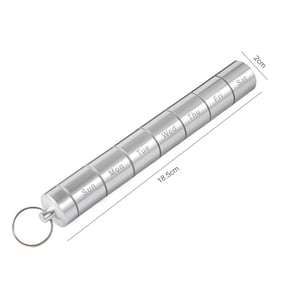 Boîte à pilules hebdomadaire en alliage d'aluminium pour les voyages 7 Day Pill Case Daily Medicine Organizer Waterproof 7 Compartiments Pillet Conteneur pour Vitamines Supplément Huile de Poisson