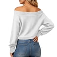thumbnail image 3 of StSilkitty Off the Shoulder Sweatshirt for Womens Loose Casual Long Sleeve Sweatshirts Lightweight Comfy Pullover Tops, 3 of 6