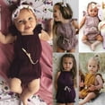 thumbnail image 4 of Newborn Baby Girl Ruffle Solid Romper Backcross Bodysuit Jumpsuit Outfit Sunsuit Baby Clothes, 4 of 5