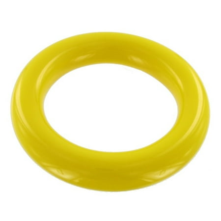 Lucite Bead Bracelet - Yellow Lucite Plastic Smooth Tube Heavy Bangle Bracelet
