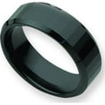 thumbnail image 1 of Ceramic Black Faceted 8mm Wedding Band Ring Size 7.5, 1 of 6