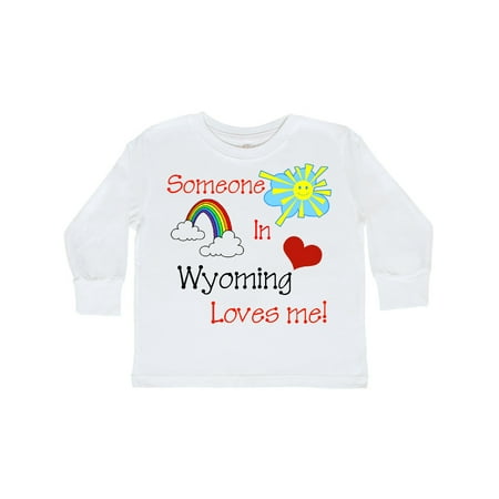 

Inktastic Someone in Wyoming Loves Me Gift Toddler Boy or Toddler Girl Long Sleeve T-Shirt
