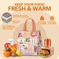 thumbnail image 5 of Pioneer Flower Floral Print Pattern Insulated Lunch Bag for Women & Adults,Large Portable Soft Cooler Lunch Bag,Thermal Food Storage Tote with Pearl Cotton,8.66L,8.75x5.75x9.5 Inch, 5 of 6