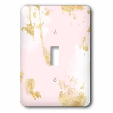 3dRose Blush White Gold Pink Watercolor - Single Toggle Switch (lsp_280757_1)