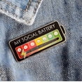 thumbnail image 5 of Metal Social Brooch Pin Interactive El Pins, 5 of 5