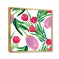 thumbnail image 3 of Designart 'Blooming Beautiful Pink Tulips Flowers On White' Traditional Framed Canvas Wall Art Print, 3 of 5
